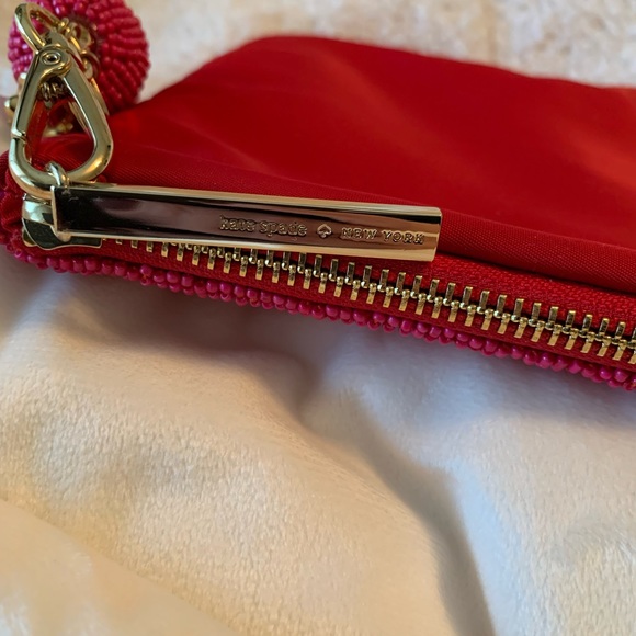 Kate Spade Red Beaded Heart Clutch with Tassel Charm - Picture 11 of 12